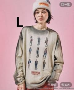 STRANGER THINGS 콜라보 스프레이 어소 롱 T 셔츠 L 사이즈