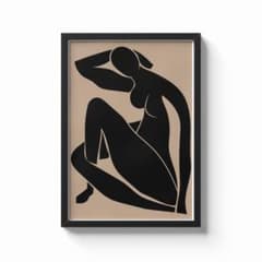 【モダン】アートポスター シルエットアート 女性 抽象画 A4 縁ありのサムネイル