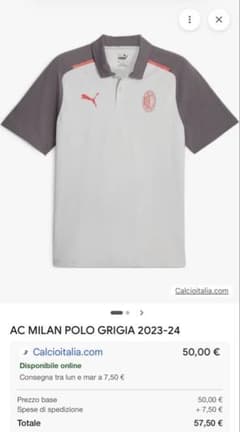 AC Milan ポロシャツ PUMA グレー Sサイズのサムネイル