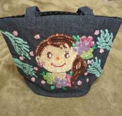 ビーズ刺繍のデニムトートバッグ - メルカリ