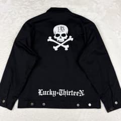 LUCKY 13 スカルデザイン ジャンパー ブラック 中綿 ワークジャケット LUCKY 13 スカルデザイン ジャンパー ブラック 中綿 ワーク