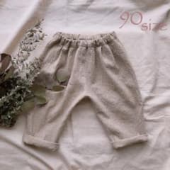 ✄handmade✄リネンタックパンツ90sizeのサムネイル