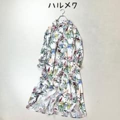 ハルメク HALMEK ボタニカル　ワンピース　ベルト付き