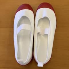 ホワイト/レッド スリッポン 上履きのサムネイル