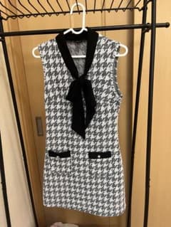 SHEIN 千鳥格子柄 リボン付きワンピースのサムネイル
