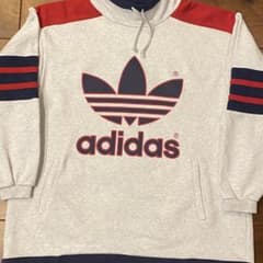 ⑤新品！80s 90s アディダス　スウェット　デカロゴ　刺繍ロゴ　常田大希 1a1fe418738305407a7f2e1086f56b