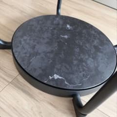 IKEA フロートルプ　サイドテーブル 丸型 ブラック ガラス天板