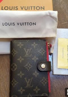 並輸入　LOUIS VUITTON 二つ折り財布 ダークブラウン/レッドのサムネイル