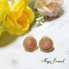 *＊antique＊*Gold circle×Pearl…pinkのサムネイル