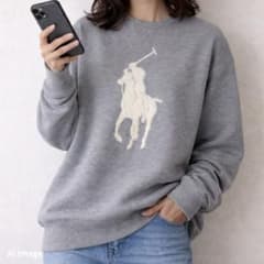 タグ付き新品⭐定番 ポロラルフローレン ポニー スウェット 霜降りグレー XS ラルフローレン ビッグポニー スウェット グレー×ホワイト - メルカリ