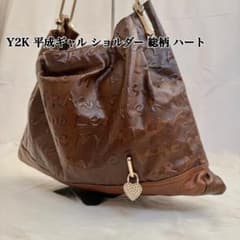 Y2K 平成ギャル asile ショルダーバッグ 総柄 ハート メタル ブラウンのサムネイル