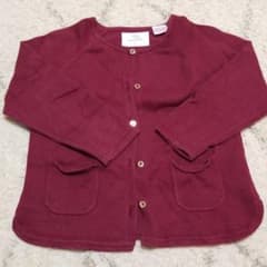 ZARA キッズ ガールズ カーディガン えんじ色 92cmのサムネイル