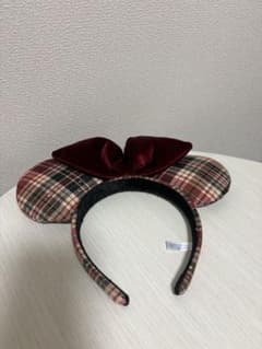 東京ディズニーリゾート カチューシャ チェック ベロア 赤 ミニー リボンのサムネイル