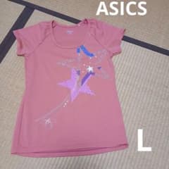 アシックス　レディース半袖tシャツ サイズL ピンク ランニング
