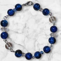 ハンドメイド ブルー系ビーズブレスレットのサムネイル