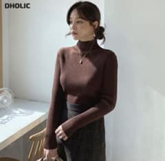 dholic ハーフネックリブニットt59824のサムネイル