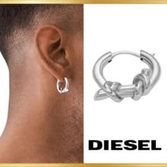 DIESEL シルバー フープピアス 片耳用 - メルカリ