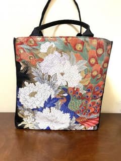 トートバッグ お茶会 結婚式 入学式  帯 古布 手提げバッグ ハンドメイドのサムネイル