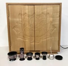 ☆仏壇(照明付き) 仏具セット セット売り コンパクトサイズ 木彫り 