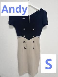 【美品】アンディ/バイカラー ダブルボタン ミニタイトドレスのサムネイル