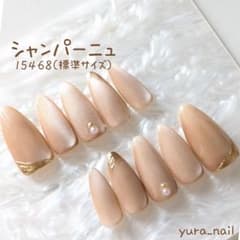 現品】うる艶シャンパンゴールド｜マグネットネイル｜ネイルチップ