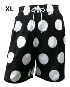 XL ショートパンツ 水玉 ドット柄 黒 白 ブラック ホワイト ポルカ