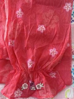 赤い桜柄兵児帯（マイメロディ刺繍）のサムネイル