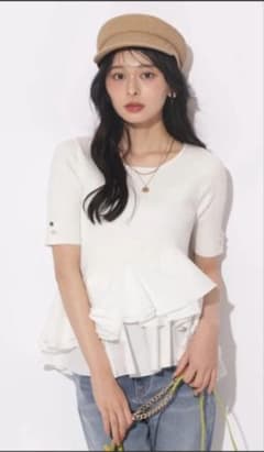 美品♡アプワイザーリッシェ♡裾ひらりん5分袖リブニット♡ - メルカリ