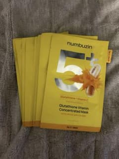【値下げ】numbuzin 5+ グルタチオン ビタミン マスク 9枚のサムネイル