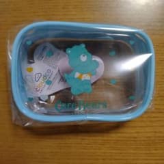 ケアベア　クリアミニポーチ　ブルー