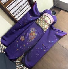 振袖フルセット6点M〜Lサイズ御所車花文　正絹　売り切り終了 振袖フルセット6点M〜Lサイズ 正絹 鴛鴦花文 売り切り終了 振袖 フル