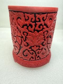 中国古美術 堆朱 セール中! 中国美術工芸品 堆朱 ペンホルダー