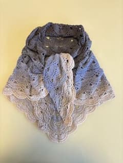 三角・バレエショール 年中使用可 綿100% ヨーロッパ輸入糸 ブルー系