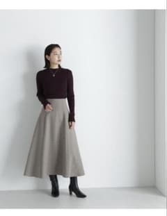 NATURALBEAUTYBASIC ウーリッシュチェックフレアスカート 未使用のサムネイル