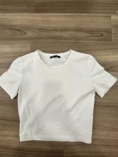 ZARA クロップド丈 半袖Tシャツ ホワイト XSサイズのサムネイル