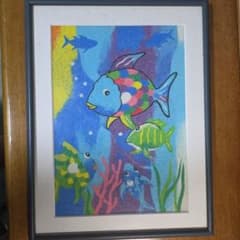 サンドアート 海の魚 額装 アート作品のサムネイル