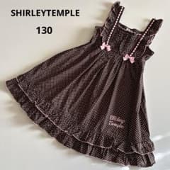 シャーリーテンプル 肩フリル 水玉 フレア ワンピース ロゴ リボン 春