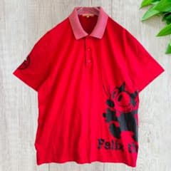 カステルバジャック ポロシャツ LL フィリックス コラボ ゴルフ ウェア 赤 カステルバジャック ポロシャツ LL フィリックス コラボ ゴルフ ウェア