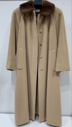 Burberrysバーバリー ファー付きロングコート ベージュ カシミヤ30
