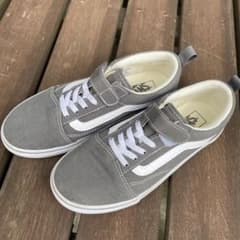 限定SALE VANS グレー スニーカー ゴム紐　オールドスクール　22㎝のサムネイル