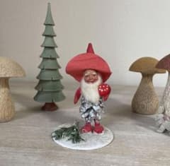 ドイツ　アンティーク　小人　キノコ