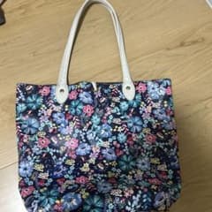 any SiS リバーシブル トートバッグ 花柄 ネイビーのサムネイル