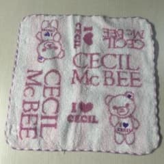 CECIL McBEE ミニタオル ハンカチ ベア ピンクのサムネイル
