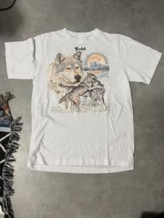 ウルフプリント　オオカミ 狼　アニマルTシャツのサムネイル