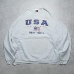 90s FRUIT OF THE LOOM スウェット XL グレー 星条旗