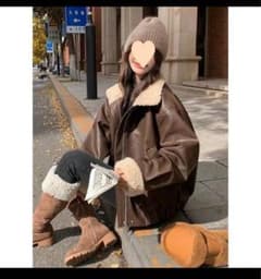 ブラウン フェイクファー ムートンコートのサムネイル