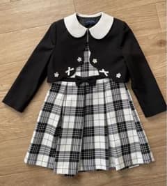 襟付きボレロ＆チェックワンピース（115cm）のサムネイル