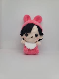 ハンドメイド あみぐるみ マスコット ピンクのサムネイル