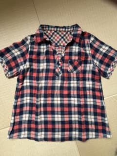 チェック柄 ダブルガーゼ半袖シャツ フェリシモ　 Ｍサイズのサムネイル