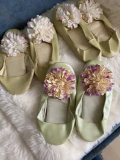 ルームスリッパ  バブーシュ　花　セットのサムネイル